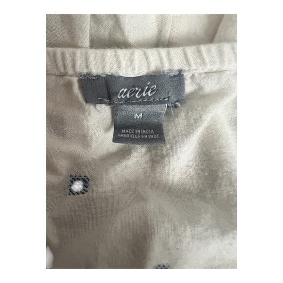 AERIE Off-White Fringed Romper W/Pockets, Adjustable Straps, & Drawstring Size M - Picture 3 of 4